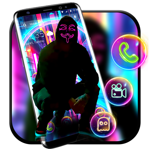 Neon Mask Cool Man APUS Launcher Theme icon