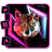 3D Neon Wolf أيقونة