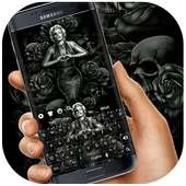 Black Rose Skeleton Lady Keyboard on 9Apps