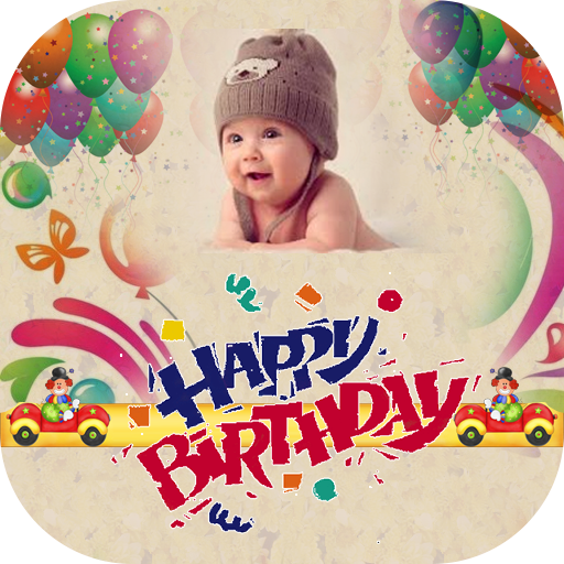 Birthday Wishes  - bday photo frame with name icon