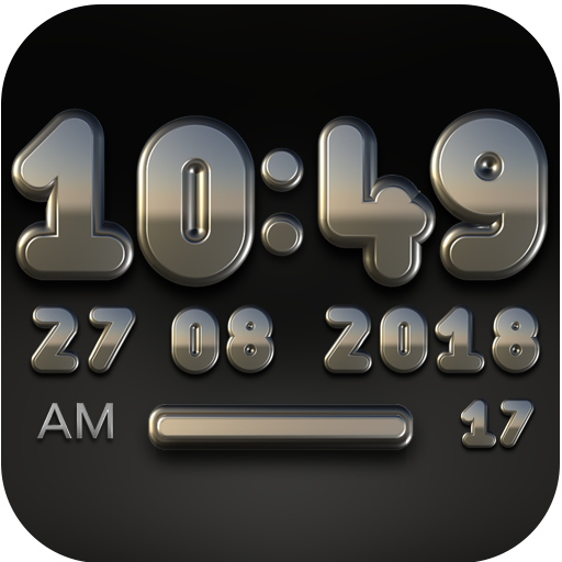 DUKE Digital Clock Widget  black silver icon