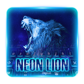 Neon lion keyboard theme icon