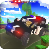 Blocky Car Police : Hill Racer icon
