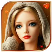 Fluorescent Pink Cute Doll Live wallpaper (FREE) icon