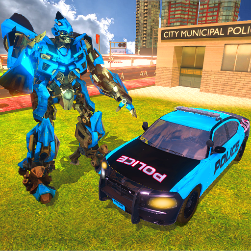 US Police Cop Car Robot Transformation Police Game icon