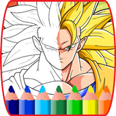 coloring book for super saiyan super-héro kids أيقونة