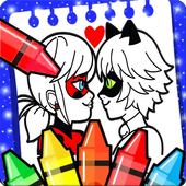 lady-bug coloring the cat icon