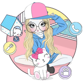 Cute Pretty Cat Girl Theme icon