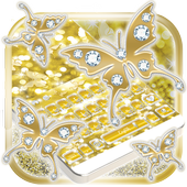 Butterflies Theme Golden Keyboard icon