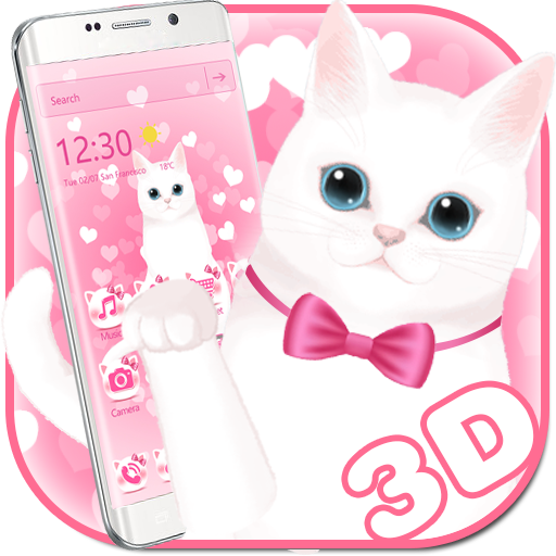 Pink kitty 3d live wallpaper theme icon