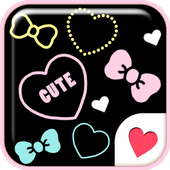 Cute wallpaper★Ribbon Heart icon