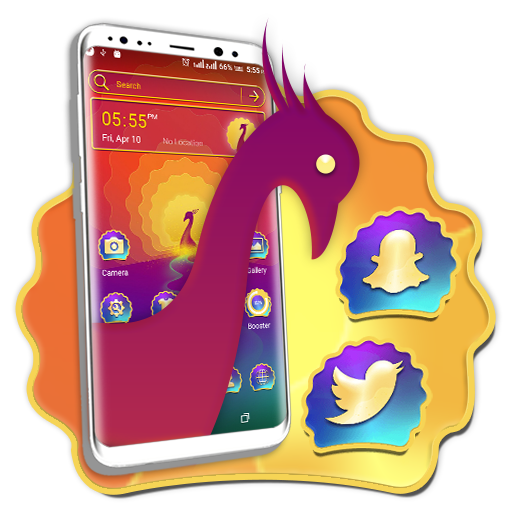 Peacock Rainbow Gradient Launcher Theme icon