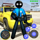 Jumper Police Stickman Rope Hero Strange Gangster icon