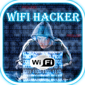 Wifi key hacker simulated icon
