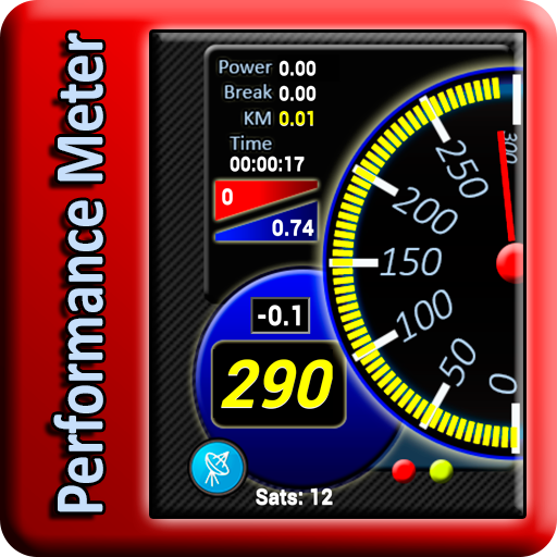 Car Performance Meter, speedometer gauge with gps icon