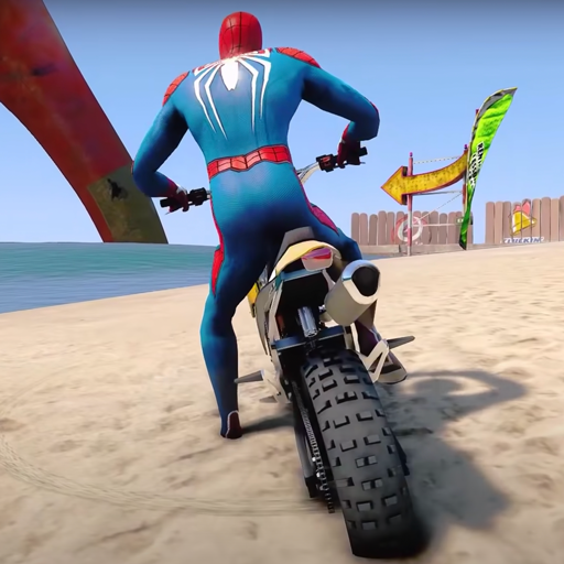 Superhero Tricky Bike Racing icon