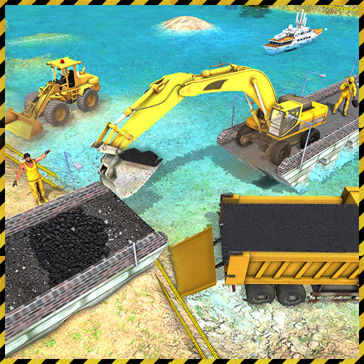 Real City Road River Bridge Construction Game icon
