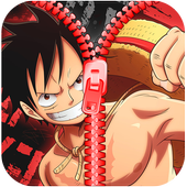 luffy zipper lock screen icon