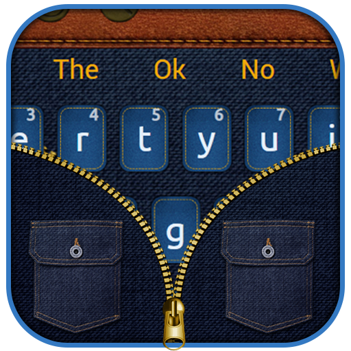 Blue Jeans Gold Zipper Keyboard Theme icon