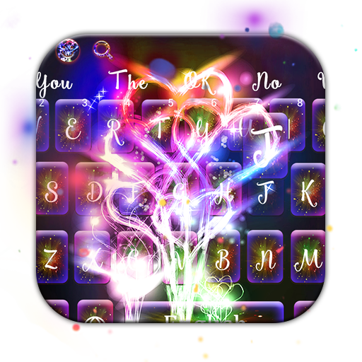 Dreamy cool neon love keyboard theme icon