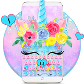 Süße Blume Einhorn Tastatur Thema icon
