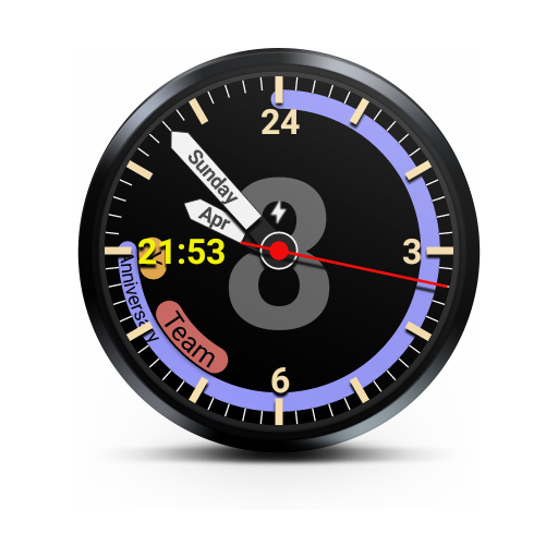 Agenda12h Watch Face - Free test version icon