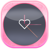 Pink Love Clock Widget أيقونة