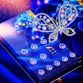 Theme Blue Flower Butterfly icon