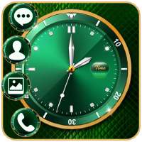 Gold Green Luxury Clock APUS launcher Theme on 9Apps