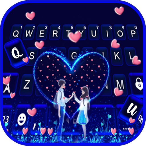 Neon Love Couple Keyboard Background icon