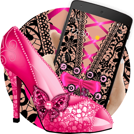 ikon Pink Lace High Heels Theme