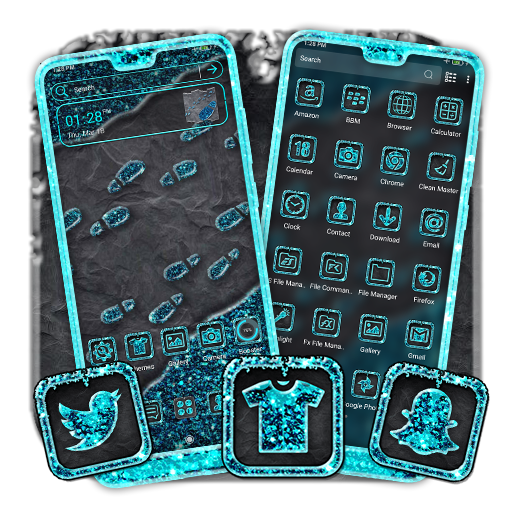 Blue Glitter Footprint Theme icon