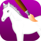 horse coloring game icon