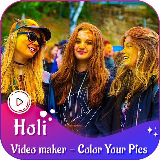 Holi video maker - color your pics icon
