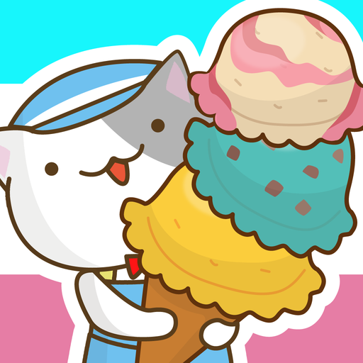 Cat ice cream shop icon