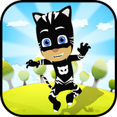 Super Black Catboy hero mask icon