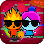 Redboy and icegirl in Light Temple Maze : game kid icon