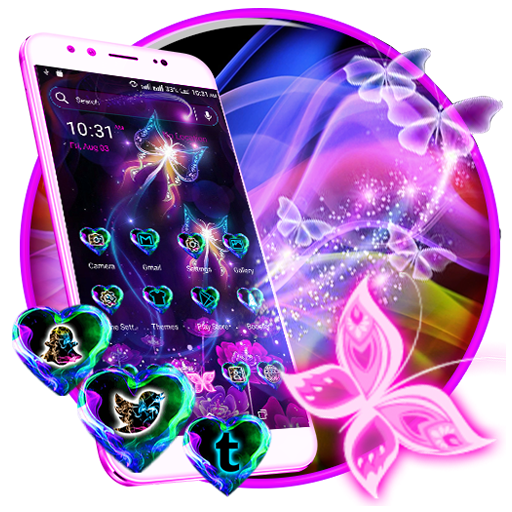 Neon ButterFly Launcher Theme أيقونة