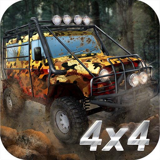 Offroad rally: driving 4x4 trucks icon