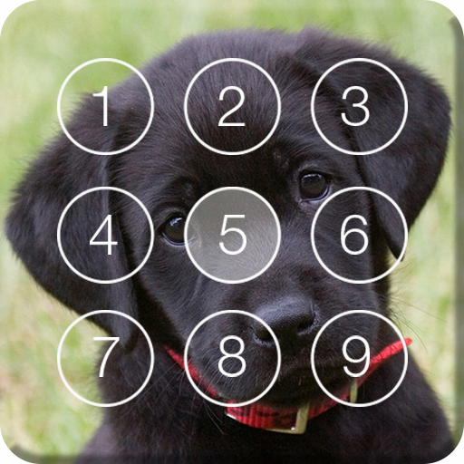 Cute Black Labrador Puppies Screen Lock icon