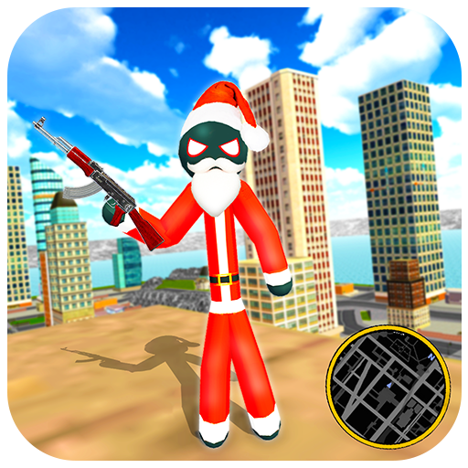 Santa Claus Stickman - Rope Hero Gangster Crime أيقونة