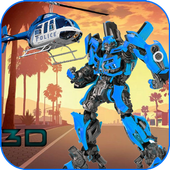 Police Robot Helicopter Transformation Battle icon