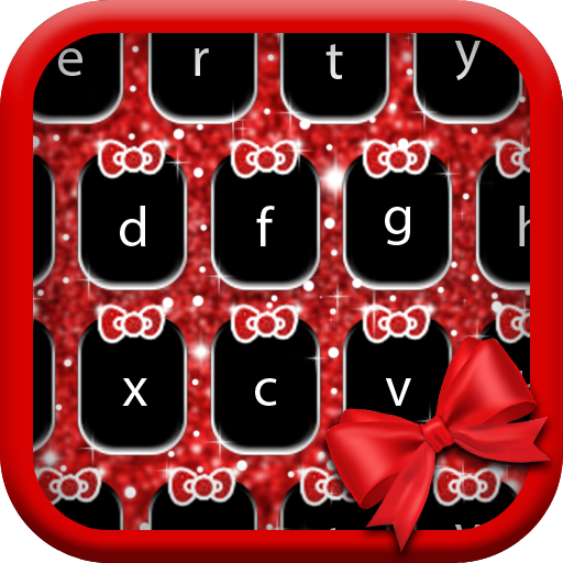 Glitter Red Bow - Keyboard Theme icon