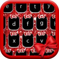 Glitter Red Bow - Keyboard Theme