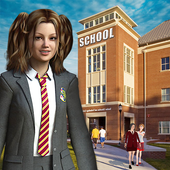 High School Girl Simulator 2018 Happy Family Games أيقونة