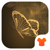 Glitter Golden - Butterfly Theme for Android أيقونة