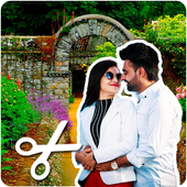 Copy and paste photo on Garden backgrounds eraser icon