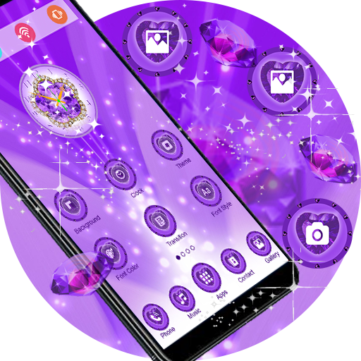 Purple Diamonds Launcher icon