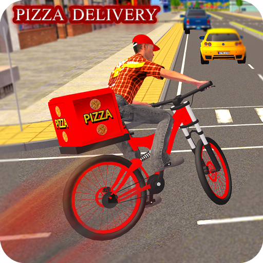 BMX Bicycle Pizza Delivery Boy icon