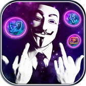 Anonymous Hacker Face Mask Themes &amp; Wallpapers icon